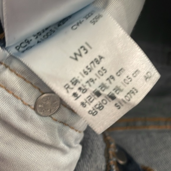 Levi’s cutoff denim jean shorts button fly 501 red tab - Picture 3 of 4